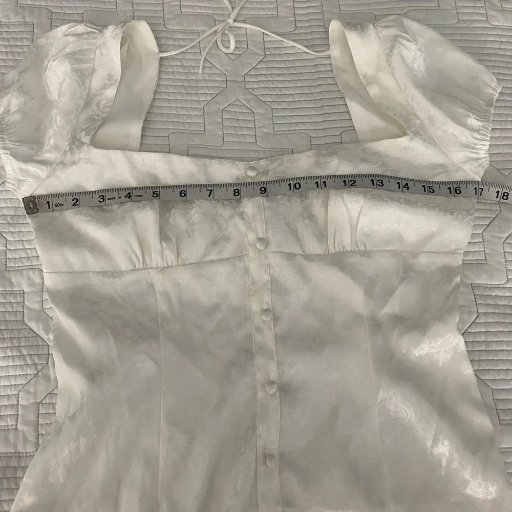 Princess Polly Tyra Mini Dress Sz 6 White Short Sleeve Bridal Bride Graduation - Picture 6 of 11